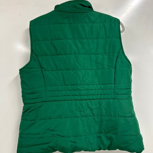 0416 NY&C Green Puffer Vest Quilted Zip-Up Sleeveless Jacket • Winter Layering - Picture 4 of 10